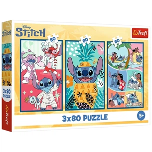 Пазл Trefl Lilo&Stitch Світ Cтіча 3x80 (5900511348859) зображення 1