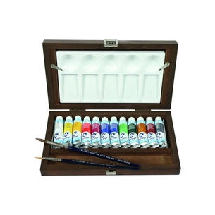 Акварельні фарби Royal Talens Van Gogh 12 кольорів 10 мл пензлі - 2шт, палітра, дерево (8712079048914) зображення 1