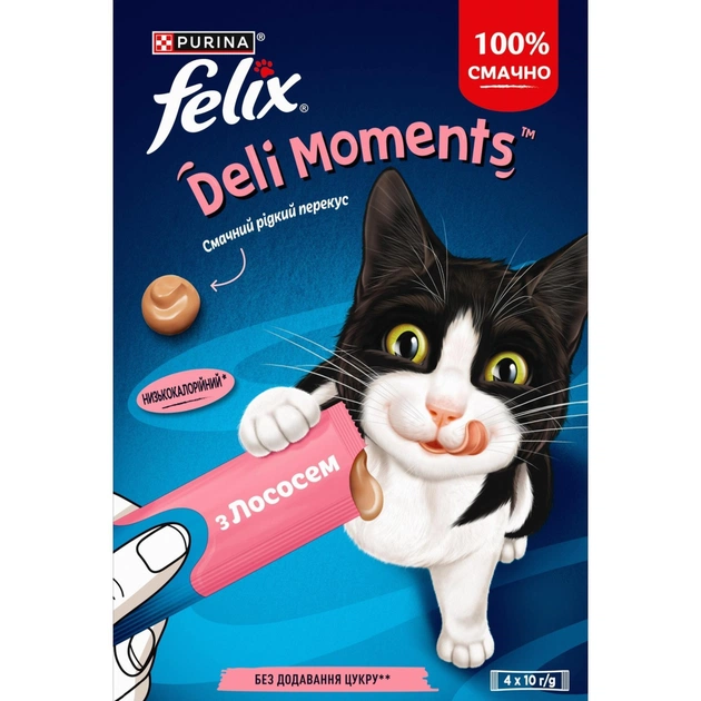 Лакомство для котов Purina Felix DeliMoments с лососем 40 г (8445291632639) - изображение 1