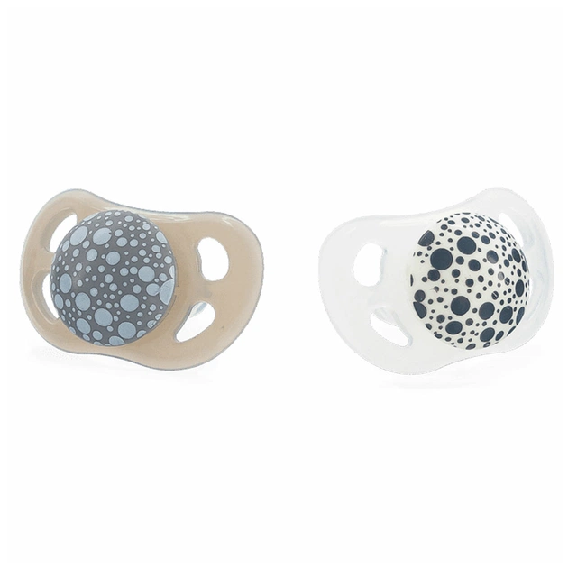 Пустушка Twistshake Pastel Grey White (2шт) 0-6 міс, силіконова (78594) - зображення 1