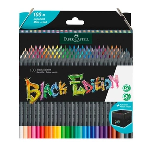 Олівці кольорові Faber-Castell Black Edition colour pencils 100 кольорів тригранні чорне дерево (32354) зображення 1