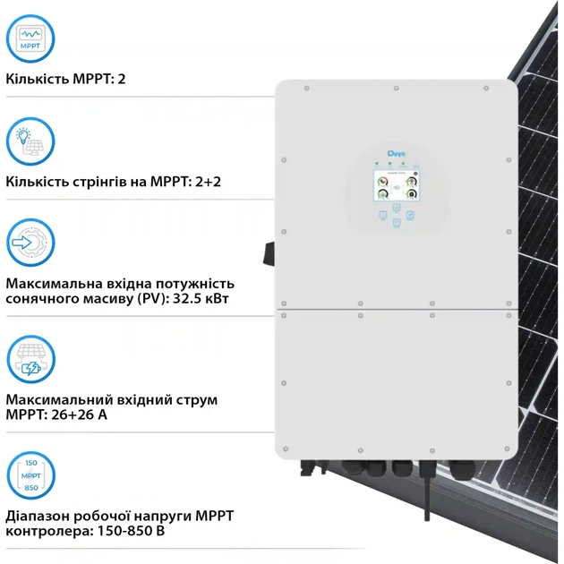 Сонячний інвертор Deye SUN-25K-SG01HP3-EU, 25кВт (SUN-25K-SG01HP3-EU) - picture 4