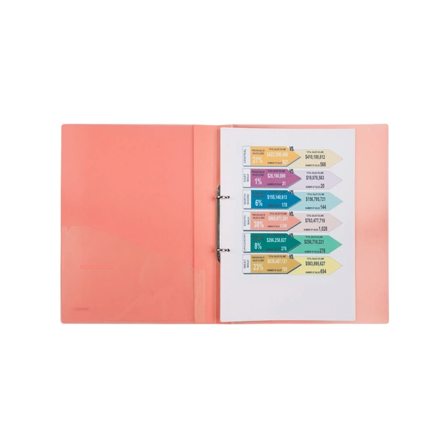 Папка на кільцях Axent А4 з 2-ма кільцями 700 мкм 25 мм Прозора рожева (1207-24-A) - picture 2