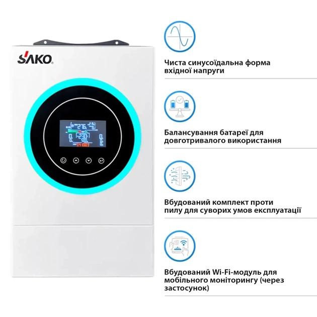 Сонячний інвертор Sako Sunon V 6.2kW - picture 4