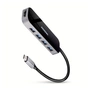Концентратор AXAGON USB-C 6-in-1 to 4xUSB-A 5Gbps + 1xUSB-C PD100W + HDMI 4K30Hz 0.2m aluminum (HMC-6H4A) - зменшене зображення 1