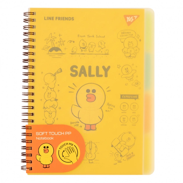 Тетрадь Yes А5 Line Friends. Sally пластиковая обложка 80 листов, линия (765736) - изображение 1