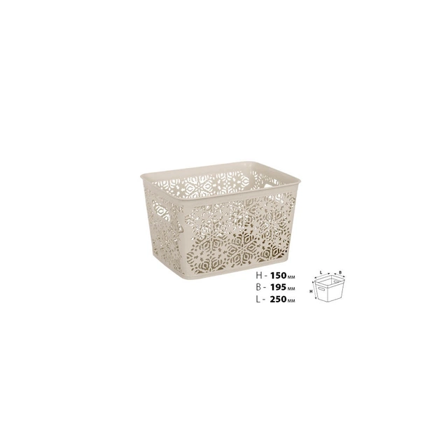 Кошик для зберігання Violet House 0502 2 Ажур Cappuccino 7 л (0502 2 Ажур CAP б/кр. 7 л) - picture 2
