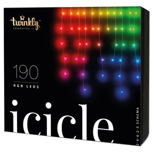 Гірлянда Twinkly Smart LED Icicle RGB 190, BT + WiFi, Gen II, IP44 (TWI190STP-TEU) зображення 1
