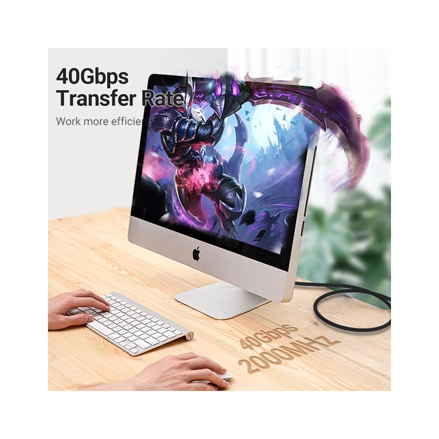 Патч-корд 0.5м, S/FTP cat 8 RJ-45 COPPER black Vention (IKGBD) - picture 3