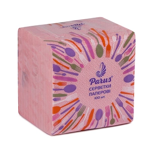 Серветки столові Parus 1 шар Рожеві 100 шт. (4820044170271) зображення 1