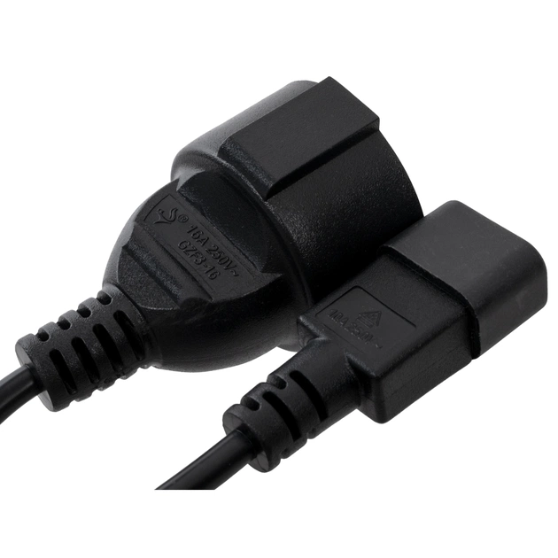 Кабель живлення C14 to Schuko 0.75mm2 Copper Vinga (VPCC14S75C) - picture 3