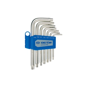 Ключ KING TONY набір Г-подібні Torx Т10-Т40, 7 шт. (20307PR) зображення 1