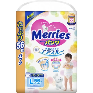 Підгузки Merries трусики для дітей Ultra Jumbo L 9-14 кг 56 шт (558642) зображення 1