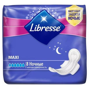 Гігієнічні прокладки Libresse Maxi Goodnight 8 шт (7322541042442) зображення 1