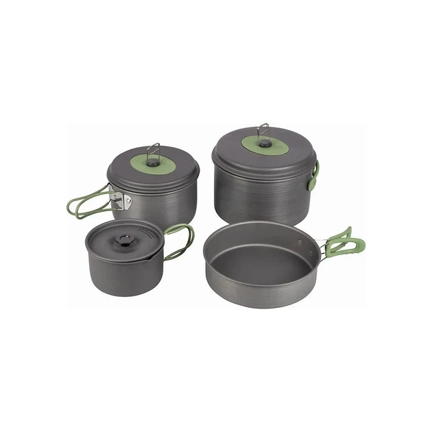 Набор туристической посуды Bo-Camp Explorer 4 Pieces 21 Hard Anodized Grey/Green (2200241) - изображение 1