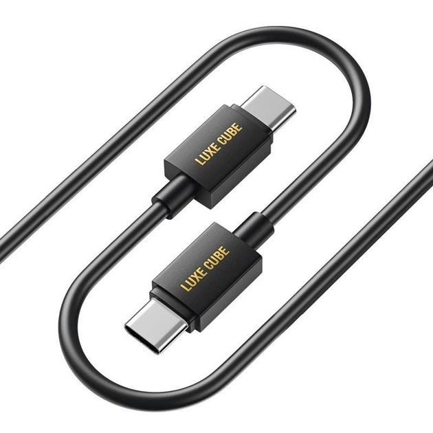 Кабель Luxe Cube USB Type-А - USB Type-C (M/M), 3 А, 1 м, чорний (8886668686112) - изображение 1