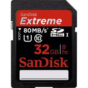 Карта пам'яті SanDisk 32Gb SDHC HD Video eXtreme UHS-I Class 10 (SDSDXS-032G-X46) зображення 1