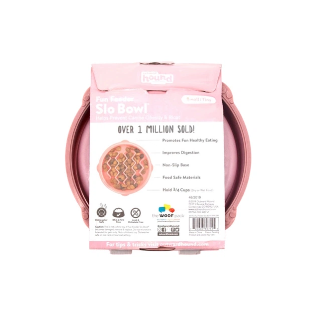 Посуд для собак Outward Hound Миска-лабіринт Fun Feeder хвиля XS рожева (0700603697545) - picture 3