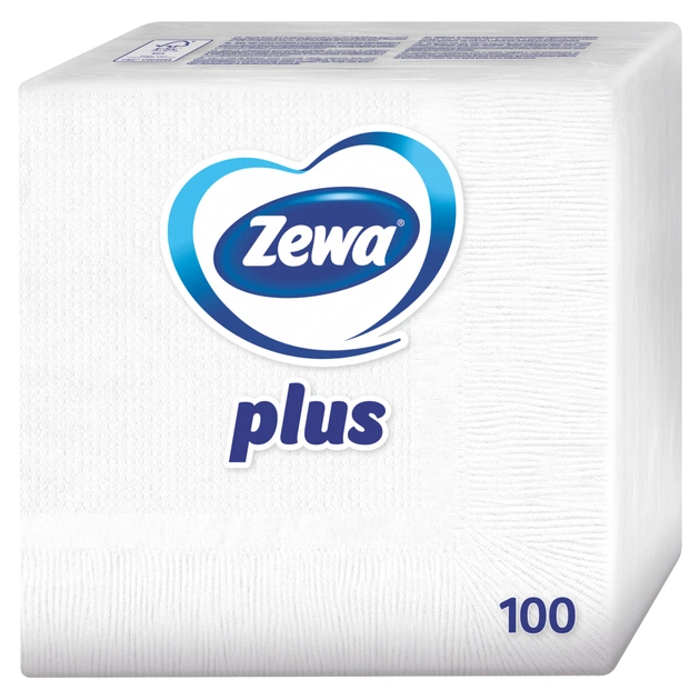 Серветки столові Zewa Plus белые 1-слойные 100 шт (9011111110909/7322541138404) - зображення 1