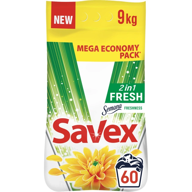 Пральний порошок Savex 2 in 1 Fresh 9 кг (3800024045912) - изображение 1