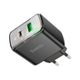 Зарядний пристрій HOCO CS42A Smart 1xUSB-C PD30W + 1xUSB QC3.0 Black (6942007620765) - уменьшенное изображение 3