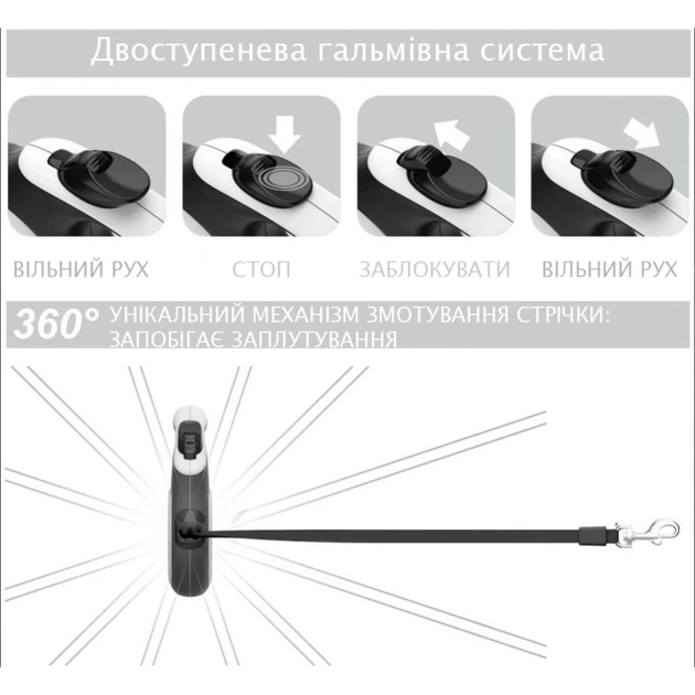 Повідець для собак WAUDOG R-leash "Харлі Квін" L до 50 кг 5 м (8126-1016-01) - picture 5