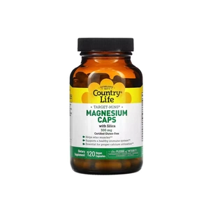 Мінерали Country Life Магній з кремнієм, 300 мг, Target-Mins, Magnesium Caps with Silica, 120 вегет. (CLF-02475) зображення 1