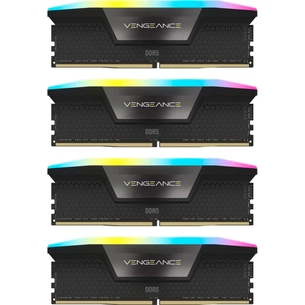 Модуль пам'яті для комп'ютера DDR5 96GB (4x24GB) 6000 MHz Vengeance RGB Black Corsair (CMH96GX5M4B6000C30) зображення 1