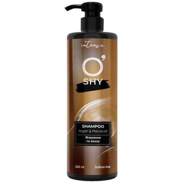 Шампунь O'Shy Intense Argan & Marula Oil Питание и блеск 500 мл (4820263232958) - изображение 1