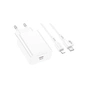 Зарядний пристрій BOROFONE USB-C PD20W + cable USB-C to Lightning white (6941991111419) - зменшене зображення 3