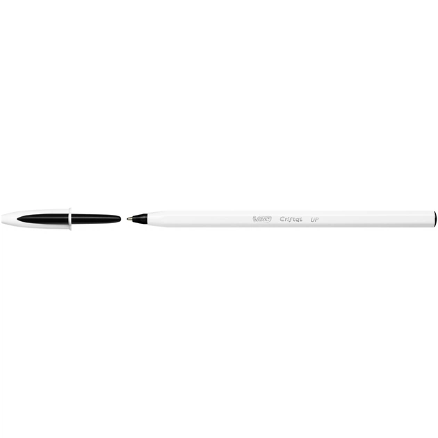 Ручка шариковая Bic Cristal Up с белым шестигранным корпусом Черная (bc949880) - изображение 1