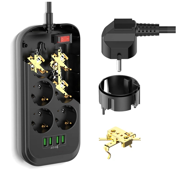 Мережевий фільтр живлення ColorWay CW-CHE64B, 6 розеток/4USB Black (CW-CHE64B) - picture 9