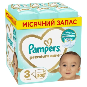 Підгузки Pampers Premium Care Midi Розмір 3 (6-10 кг) 200 шт (8006540855898) зображення 1