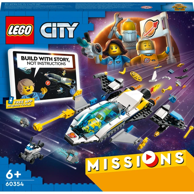 Конструктор LEGO City Missions Місії дослідження Марсу на космічному кораблі 298 деталей (60354) - изображение 1