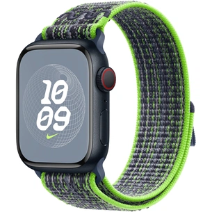 Ремінець до смарт-годинника Apple 45mm Bright Green/Blue Nike Sport Loop (MTL43ZM/A) зображення 1