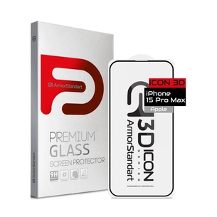 Скло захисне Armorstandart Icon 3D Apple iPhone 15 Pro Max Black (ARM68216) зображення 1