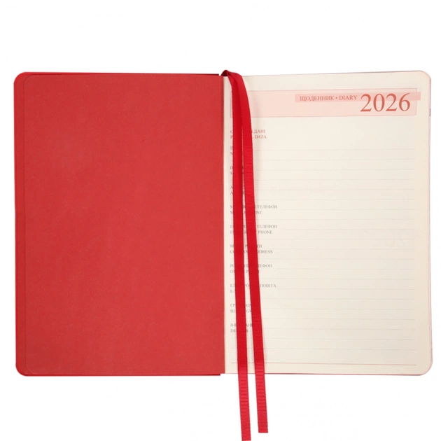Тижневик Leo planner А5 датований 2026 "Boss", м'який, червоний, 368 сторінок (252636) - picture 5