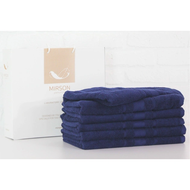 Рушник MirSon набір банних 5076 Elite SoftNess Kingblue 70х140 6 шт (2200003524161) - изображение 1