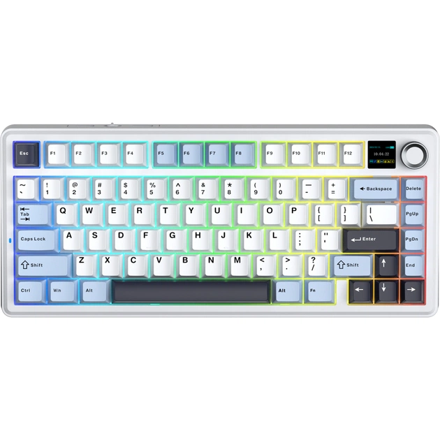 Клавиатура Aula F75 MAX Wireless/Bluetooth UA White/Blue (6978080501158) - изображение 1