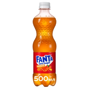 Напій Fanta Zero Sugar Безалкогольний сильногазований соковмісний Мандарин 500 мл (5449000323774) зображення 1