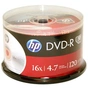Диск DVD HP DVD-R 4.7GB 16X 50 шт Spindle (69316/DME00025-3) - уменьшенное изображение 1