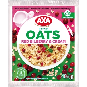 Їжа швидкого приготування АХА Каша Вівсяна з вершками та брусницею 40 г (4820008128485) зображення 1
