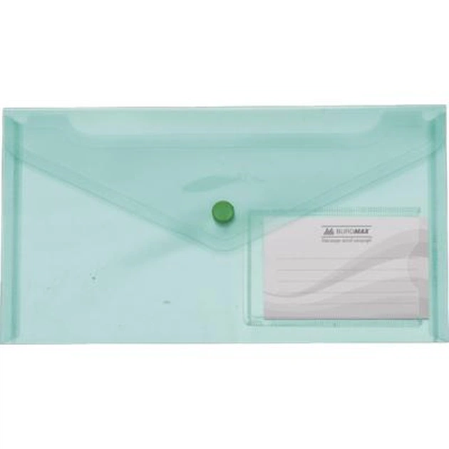 Папка - конверт Buromax DL (240x130мм) TRAVEL, green (BM.3938-04) - изображение 1
