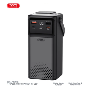 Батарея універсальна XO 50000mAh, PD/20W, QC/22,5W, Lamp, black (XO-PR286-BK) зображення 1