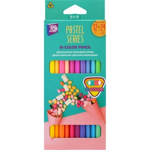 Олівці кольорові Cool For School Pastel Преміум, двосторонні, тригранні, 24 кольори (CF15187) зображення 1