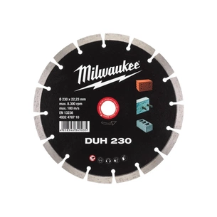 Круг відрізний Milwaukee DUH 230, алмазний для твердого бетону (4932478710) зображення 1