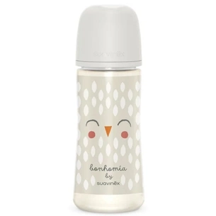 Пляшечка для годування Suavinex Bonhomia, повільний потік, 360 мл, біла (307839) зображення 1