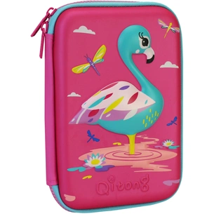 Пенал Cool For School з тисненням 1 відділення Фуксія (QT-5632-Rosered) зображення 1