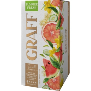 Чай Graff Summer Fresh с ароматом грейфрута, огурца и арбуза 20x1.5 г (4820279612287) изображение 1