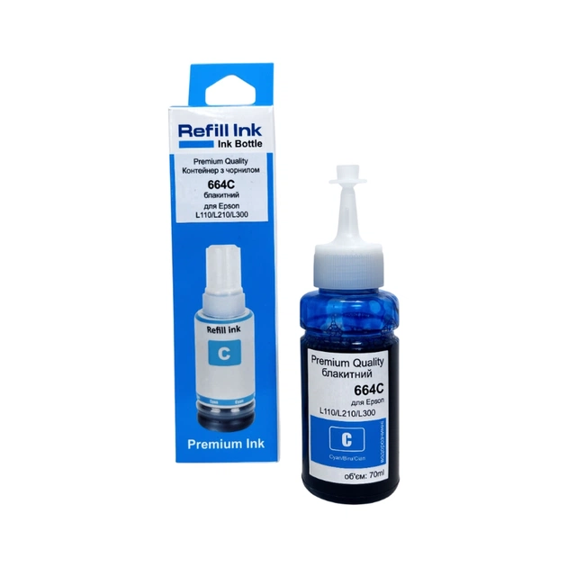 Чернила Premium Quality Epson 664C 70мл Cyan (70264879) - изображение 1